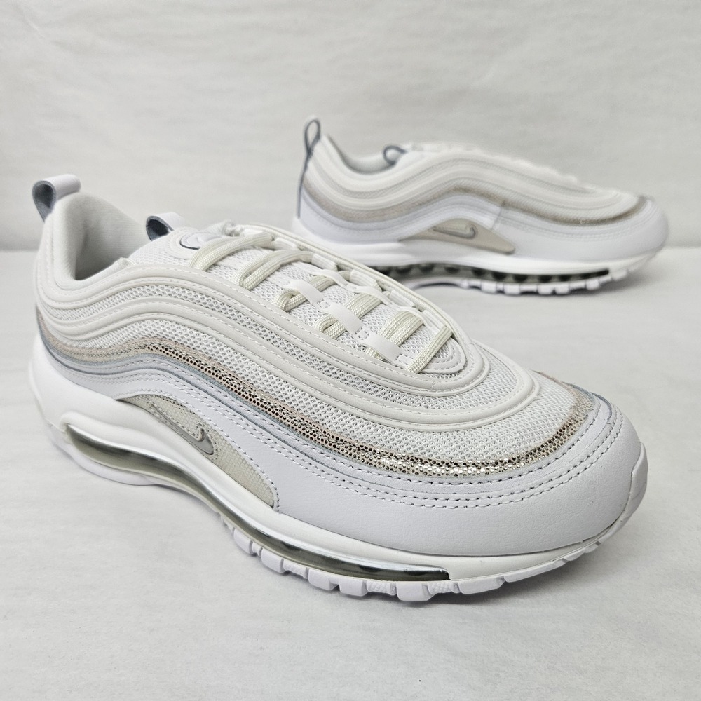 Nike Air Max 97 Sneakers FQ8889-100 White Chrome Platinum Tint Women's Size 8